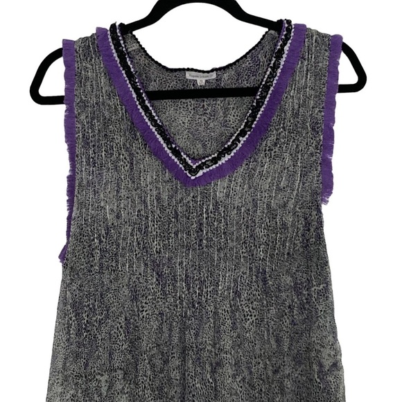 Poupette St. Barths Silk Animal Print Sleeveless Top-Oversized! Fits M - Picture 3 of 14